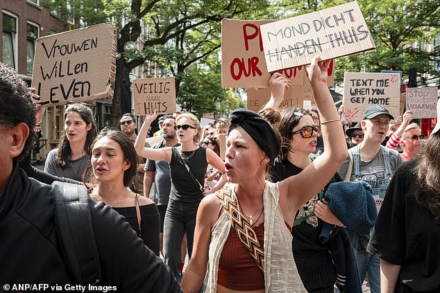 Demonstrators have taken to the streets of Rotterdam in the last week (as seen on August 24) to raise awareness of the risks of domestic violence