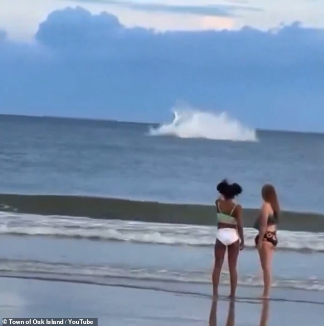 Finkelstein hadn't been able to make it back to Cape Fear Regional Jetport, and saw the beach near Oak Island Pier was too crowded, so he attempted to land on the water