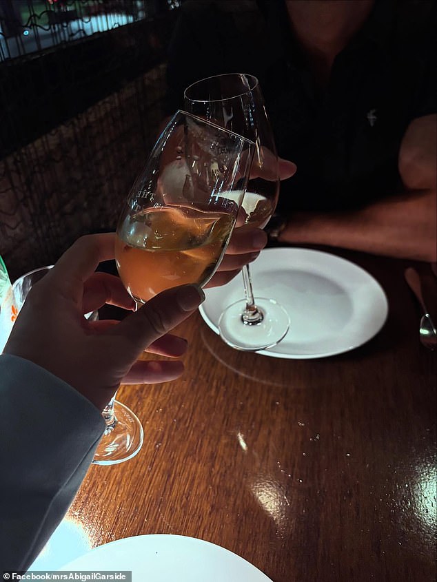 The couple had toasted their one year marriage anniversary before Mrs Garside was found dead