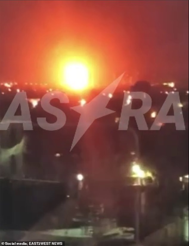 Another video shows the moment Ukraine hit the strategic Krasnodar Oil Refinery in Russia's Krasnodar region