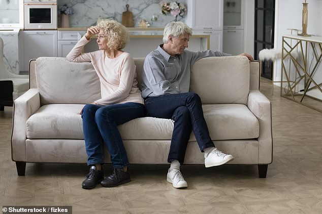 When it comes to older couples going their separate ways, fathers are more likely to lose touch with their children, a study suggests (stock image)