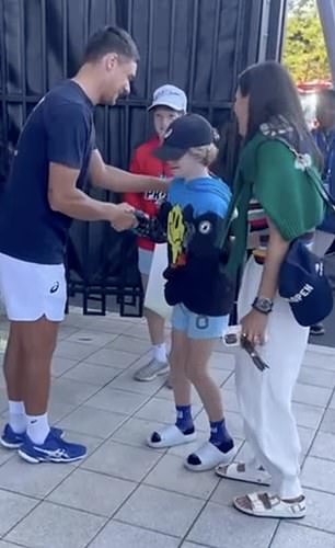 The pair shook hands and were filmed chatting