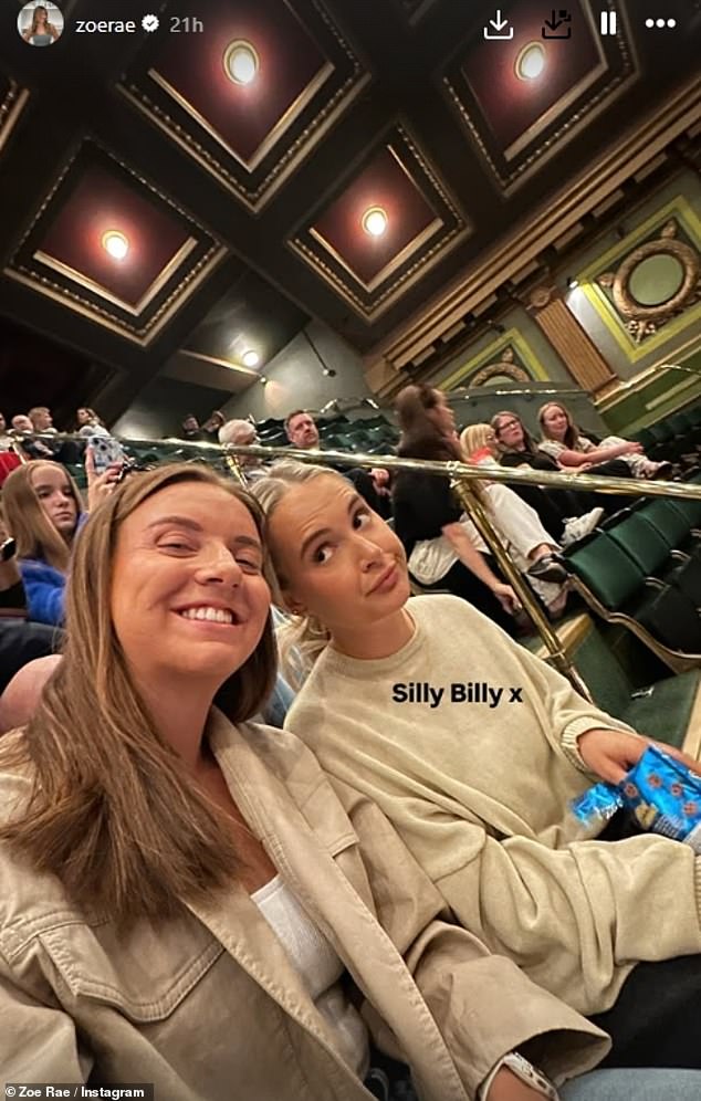 It comes after the sisters managed to bag front row seats at the theatre after grumbling over sitting at the back of the room
