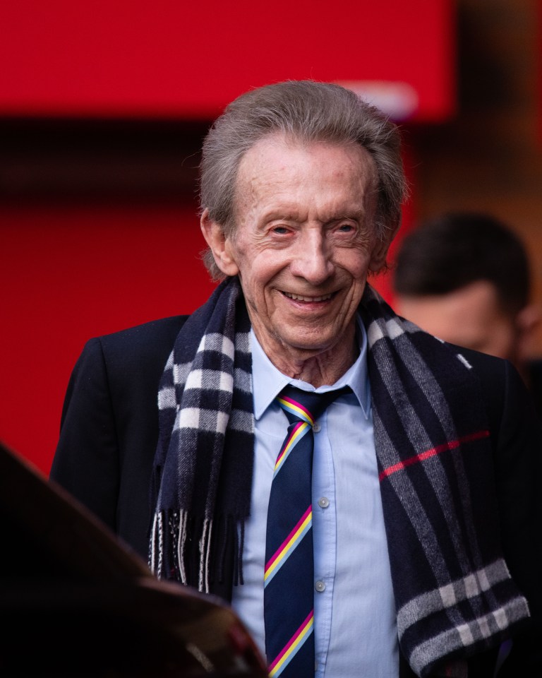 Denis Law arriving at Old Trafford.