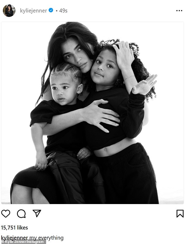 Kylie shares Stormi and son Aire, three, with ex-boyfriend Travis Scott