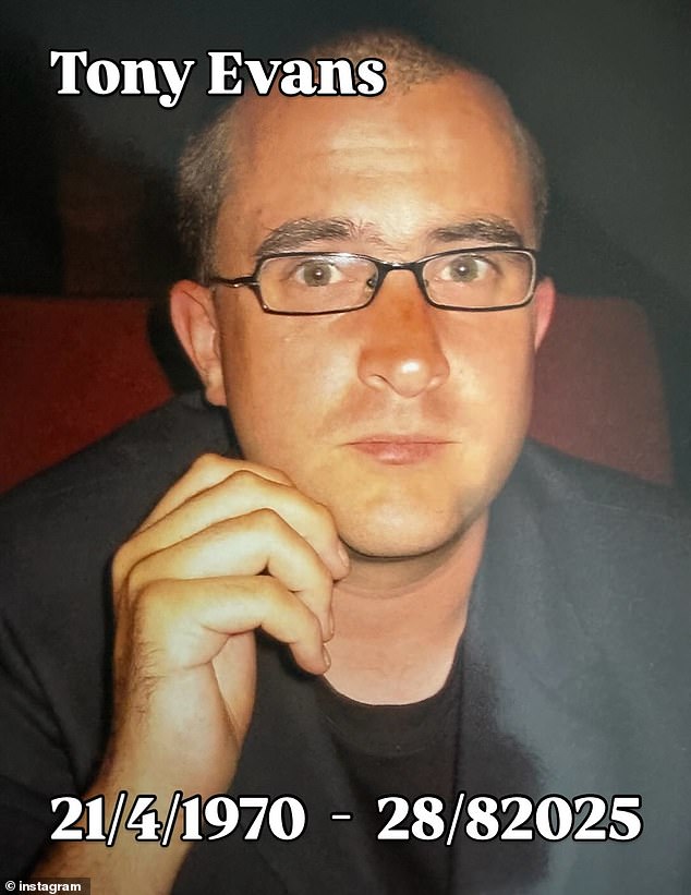 Alice took to her Instagram on Saturday to share the devastating news that Tony had died