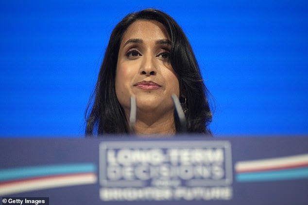 Last night, Shadow Energy Secretary Claire Coutinho (pictured) accused Mr Miliband of ¿swamping beautiful villages across England with solar farms and wind turbines because of his obsession with his own Net Zero targets¿