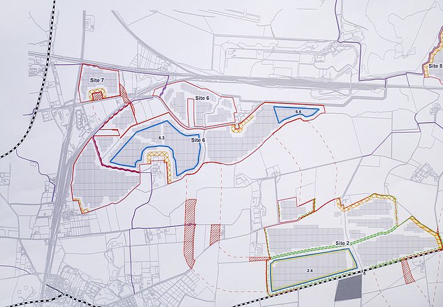 Light Valley Solar is planning a 2,500-acre site (pictured), the equivalent of 2,600 football pitches, to swallow up land around the quaint parish with a Grade II-listed church and tearoom