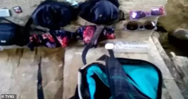 Investigators tried to reconstruct the girls' final days through strange photos found on their camera after they vanished. This image shows some of the girls' belongings found after they went missing