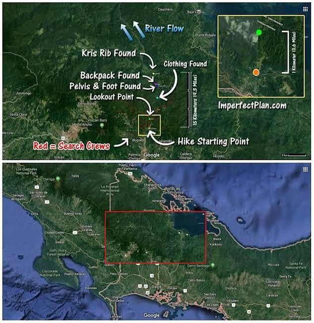 This map shows where Kris Kremers and Lisanne Froon's possessions and remains were found