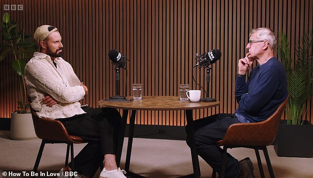He announced the new romance as he interviewed star Louis Theroux on his How To Be In Love podcast, which has documented his mission to find love