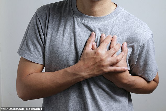 Coronary artery disease, also known as coronary heart disease, is the most commonly diagnosed type of heart disease and affects 2.3million people in the UK. It occurs when arteries in the heart become narrowed by a build-up of atheroma (file image)