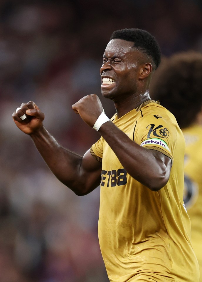 Marc Guehi of Crystal Palace celebrating a goal.