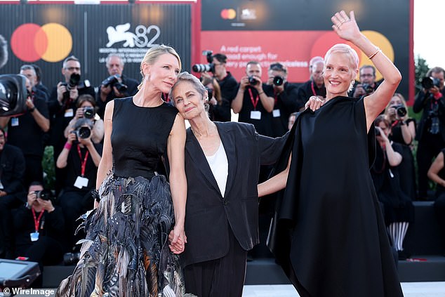 Cate was joined by her co-stars Vicky Krieps and Charlotte Rampling, with the three women putting on a warm display as they posed together