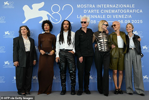 Earlier on Sunday, Mayim, Indya, Luka, Jim, Cate, Vicky and Charlotte (L-R) larked about as they attended the Father Mother Sister Brother photocall during the film festival