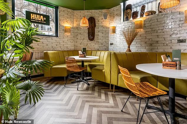 Then, just two days later, they visited the Hawaiian-themed bar and restaurant Hula (pictured), ordering up to £167.20 worth of food and drink. To avoid paying their hefty bill, they insisted that there was 'a problem with their banking app and the manager sympathised with them'