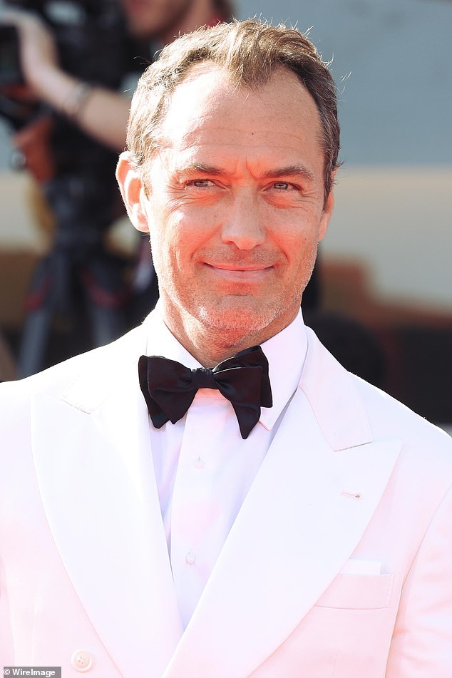 Jude Law attends the 'The Wizard Of The Kremlin' red carpet during the 82nd Venice International Film Festival on August 31