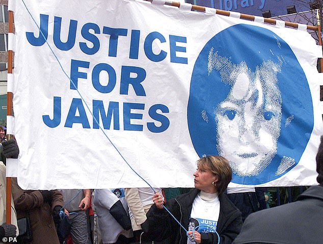 Regarding Venables' upcoming parole hearing, the Parole Board said: 'We can confirm the parole review of Jon Venables has been referred to the Parole Board by the Secretary of State for Justice and is following standard processes'. Pictured: Denise campaigning in 2001
