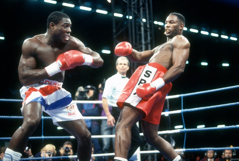 Lennox Lewis and Frank Bruno boxing match.