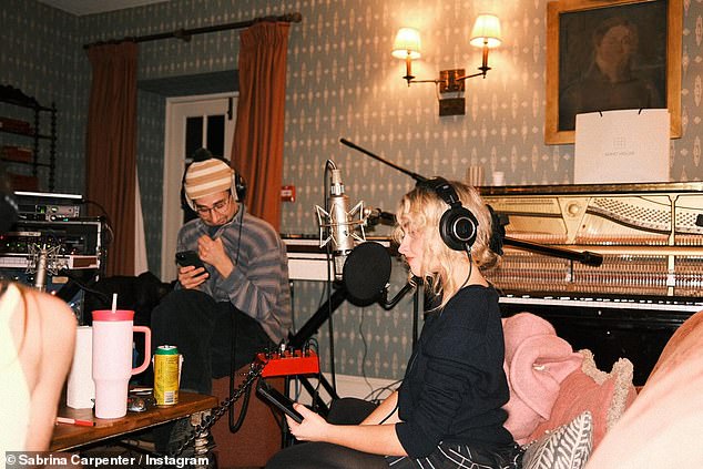 Sabrina took to Instagram to post snaps taken during recording sessions, which show she created a makeshift studio at the estate's biggest property, a seven-bed farmhouse