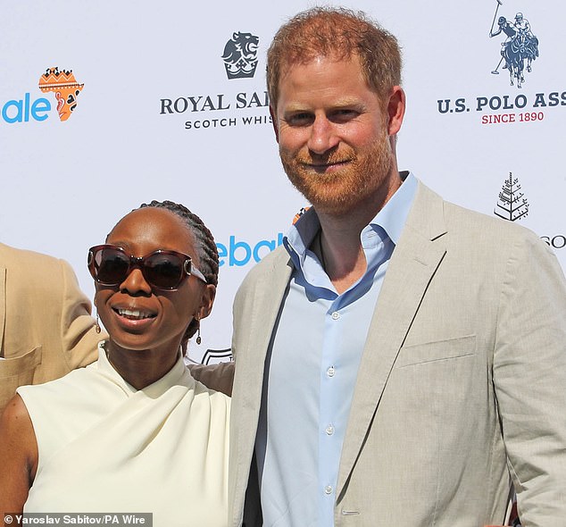 Former Sentebale chairman Dr Sophie Chandauka and Prince Harry attend a benefit last year