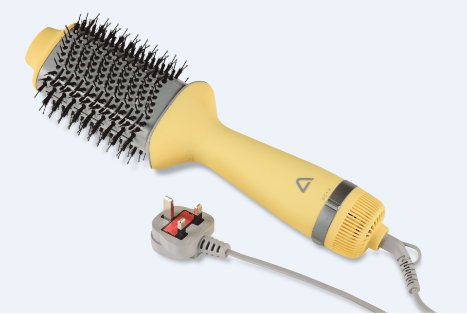 Yellow hot air brush and plug.
