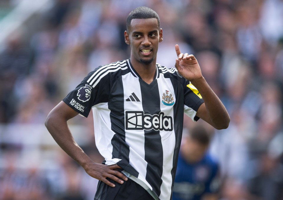 Alexander Isak of Newcastle United in a soccer match.