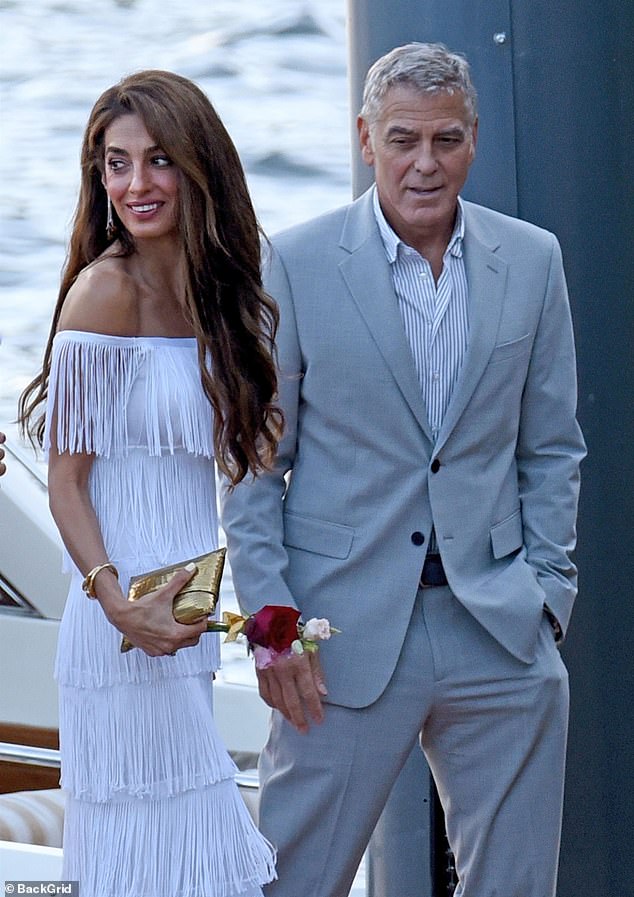 Amal and George Clooney put on a stunning display as they stepped out for dinner in their beloved Lake Como on Sunday