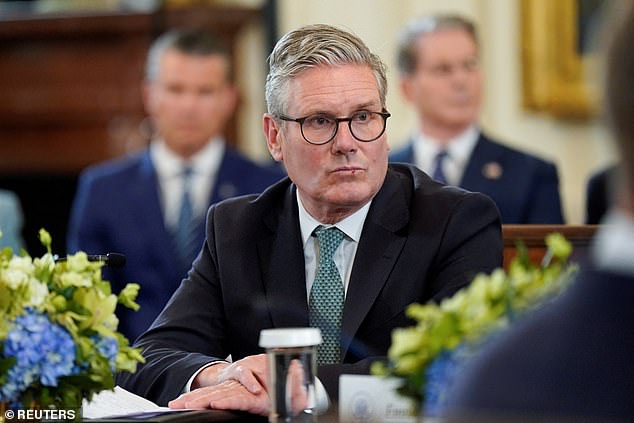 Mr Burghart said it was 'very likely' that damaging information about Ms Rayner's personal life and tax affairs is being leaked by Labour rivals who believe Sir Keir Starmer (pictured earlier this month) will be forced out over his dire poll ratings