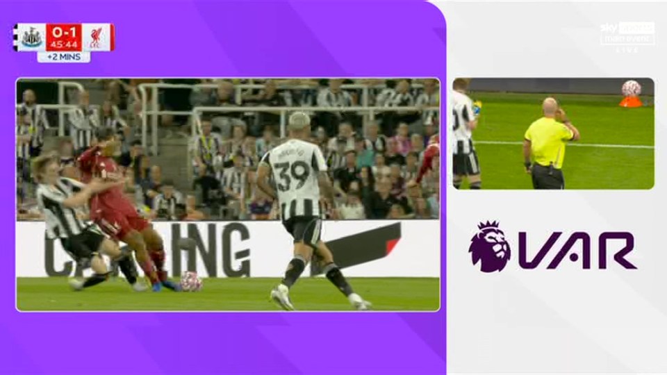 VAR review of a soccer play.