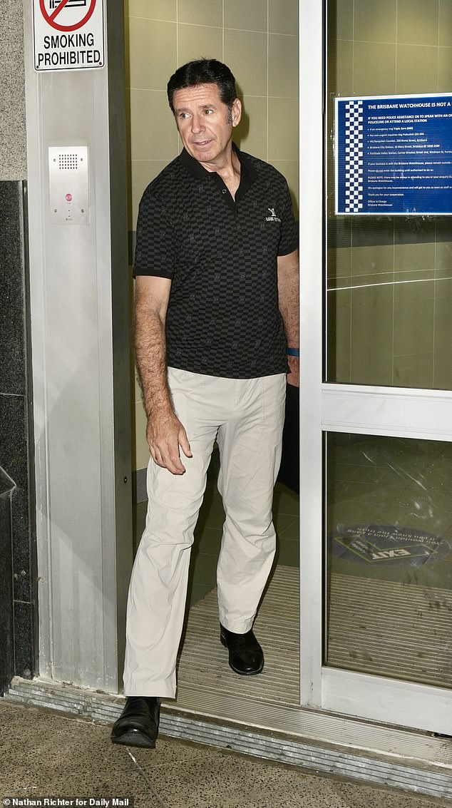 Davidson re-emerged from the police station 45 minutes later