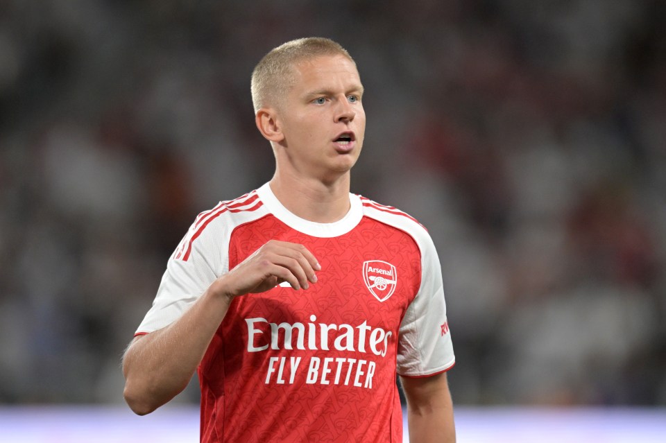 Oleksandr Zinchenko of Arsenal in a pre-season friendly match.