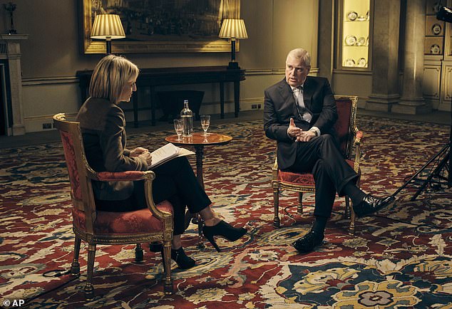 Pictured: Newsnight's Emily Maitlis interviewing Prince Andrew about his involvement with Jeffrey Epstein