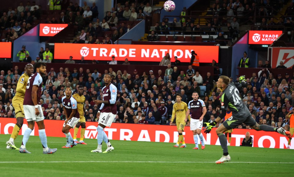 Marc Guehi scoring a goal during a soccer match.