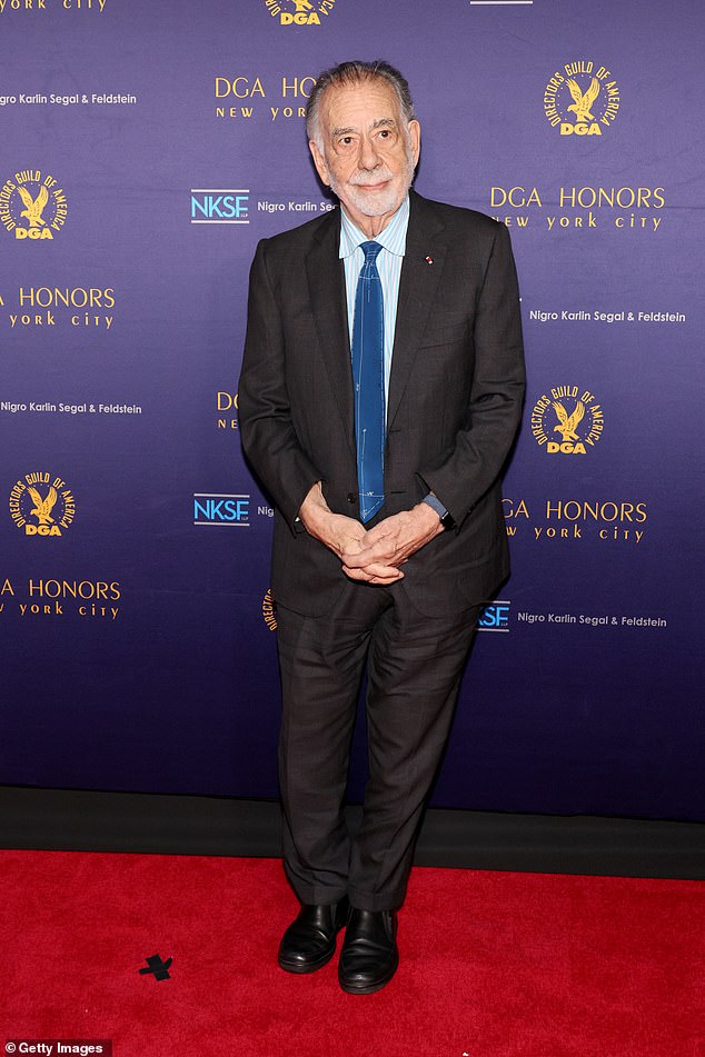 Francis Ford Coppola, 86, pictured attending the DGA Honors at DGA Theater on October 17, 2024 in New York City