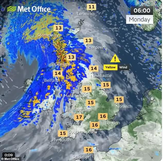 Storm Floris is set to bring gusts and rain to Scotland, Northern Ireland and parts of northern England