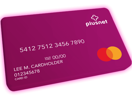 Illustration of a Plusnet reward card.