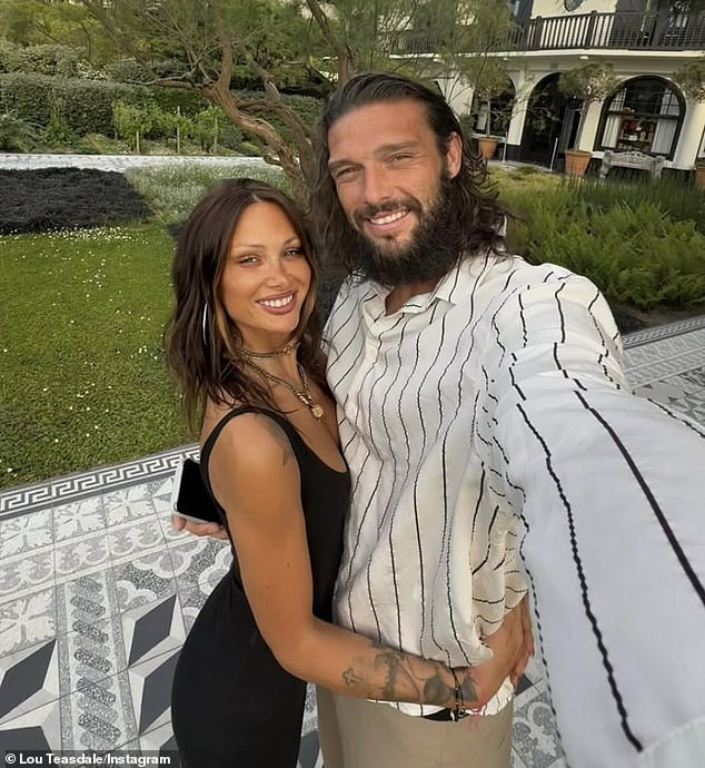Former TOWIE star Billi, 37, split from the footballer last year and he quickly moved on from her with Lou - but now it has been claimed they have sensationally broken up (Andy and Lou seen)