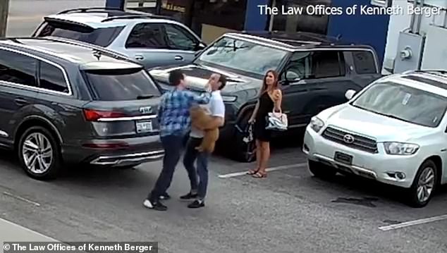The CEO of TC BioPharm, filed a lawsuit on Monday, accusing Uber of gross negligence after one of its drivers - a Russian national in the U.S. illegally - headbutted and punched him outside a downtown Charleston restaurant in April (pictured)