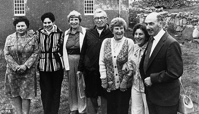 Former residents of St Kilda returning in the 1980s. The last surviving resident, Rachel Johnson,died in 2016 aged 93