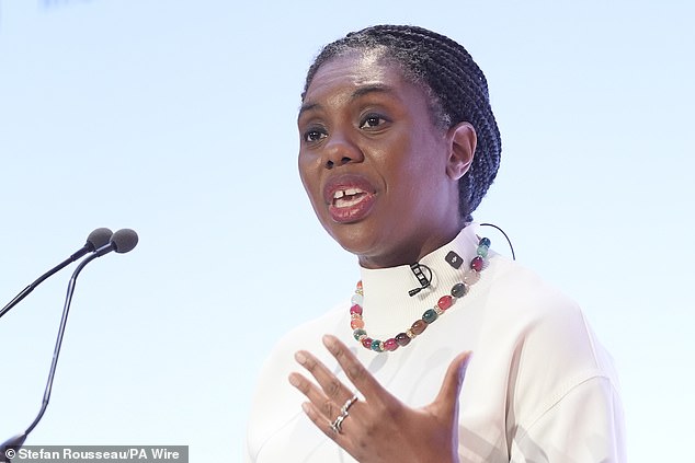 Sir Jeremy, speaking at the Buxton Literary Festival, Derbyshire, backed current Tory leader Kemi Badenoch (pictured), saying his beleaguered party should not undergo another leadership change to improve its fortunes