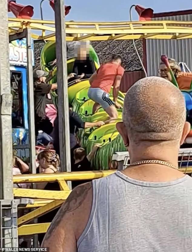 Thirteen children and one adult were hurt when a roller coaster derailed at a seaside amusement park this evening.Pictured: Stills from a video of the incident