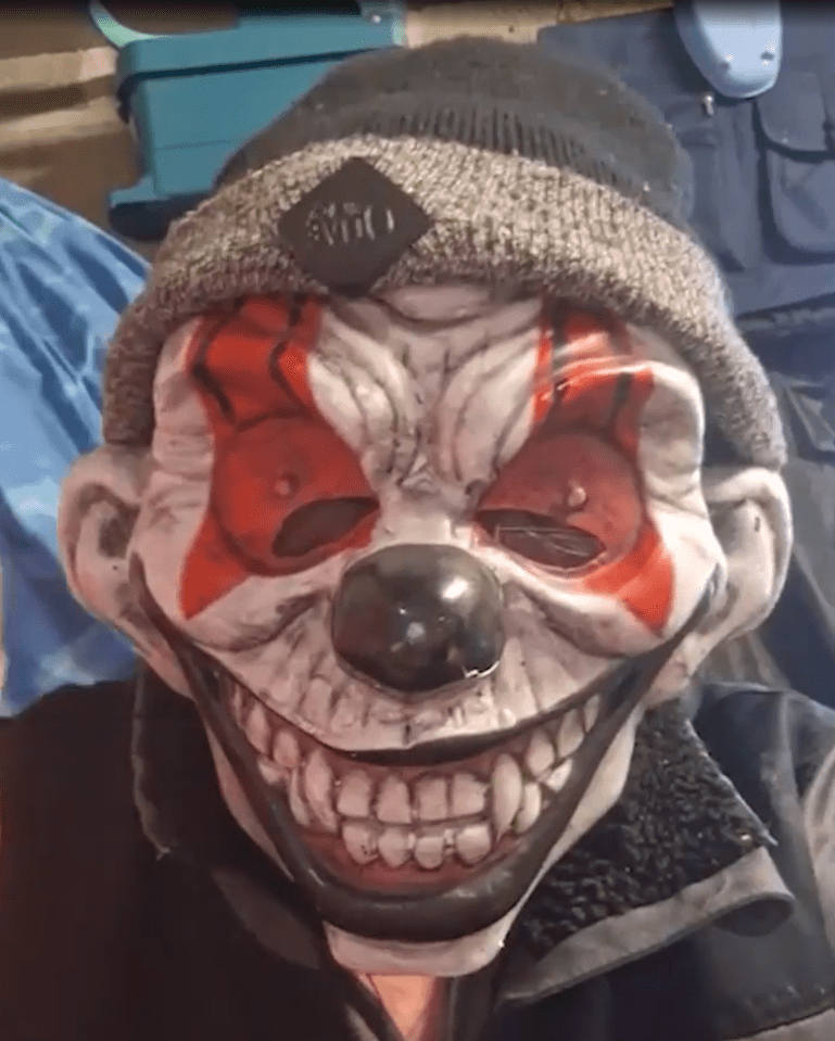 Scary clown mask.