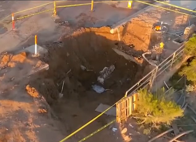 Baquera was working at a site in a developing neighborhood near 183rd Avenue and Lower Buckeye Road in Goodyear on July 28 when a trench suddenly collapsed, trapping him beneath six to seven feet of filling dirt (pictured)