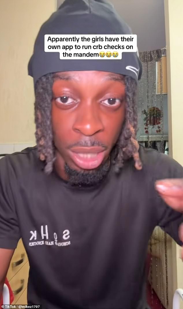 Tea allows users to sip and 'spill the tea'; meaning women can dig up dirt on the men they've dated and potentially expose them as catfishes, cheats and liars (Pictured: UK content creator MIKEZ takes a swipe at Tea)