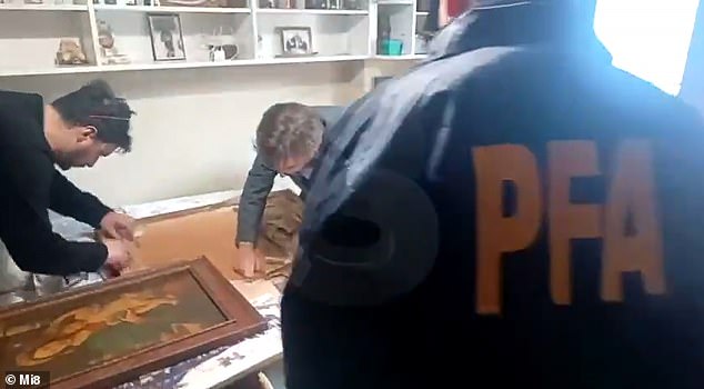 Federal law enforcement in Argentina raided the home of a Nazi heiress where a stolen painting was believed to be, according to local media