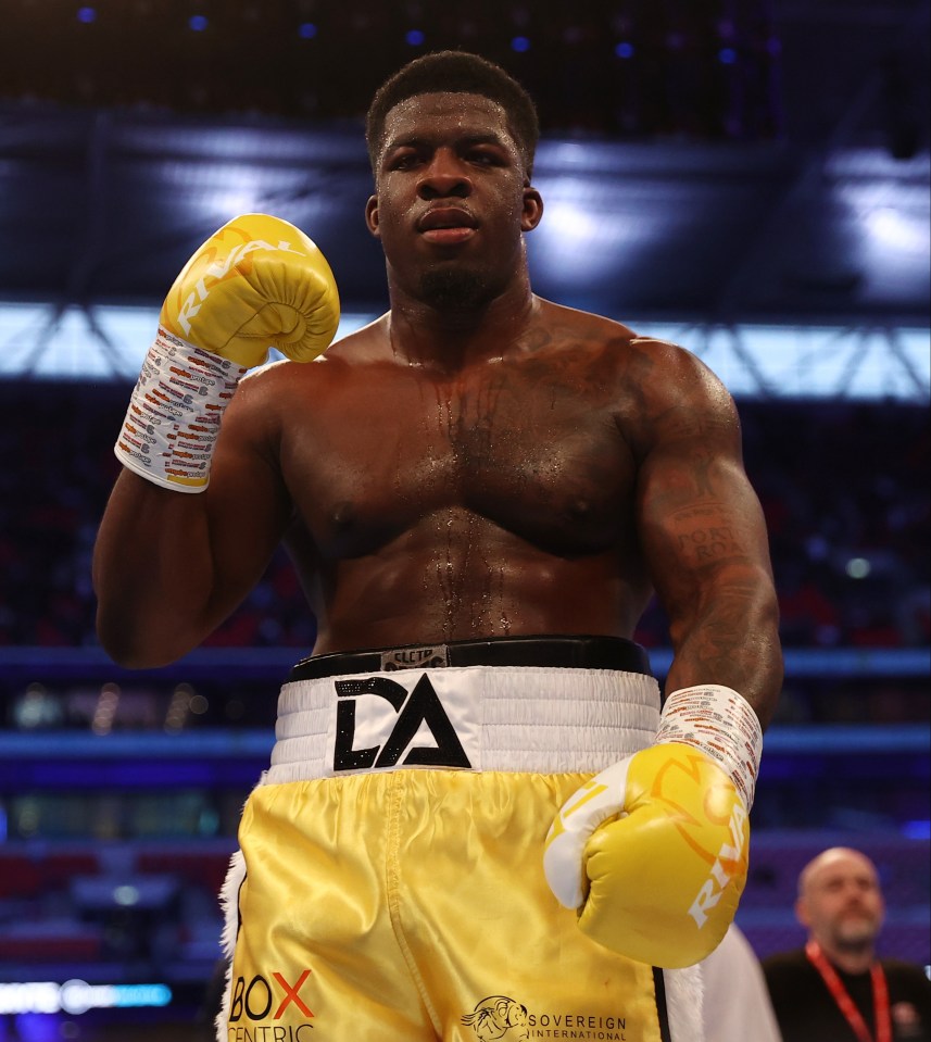 David Adeleye, victorious heavyweight boxer.