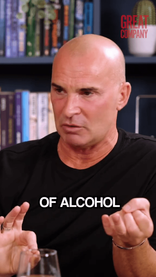 Louie Spence discussing alcohol on a podcast.