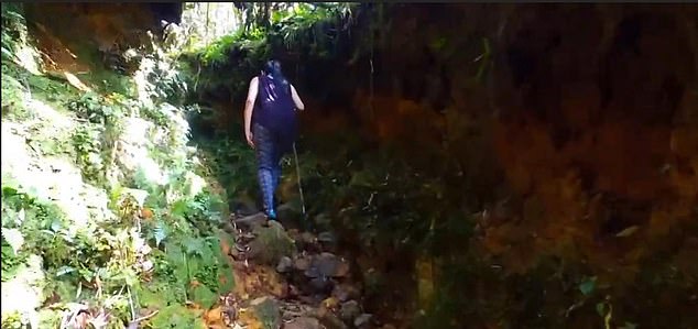 The girls' families arrived in Panama on April 6 as a major search operation got underway - with a $30,000 USD reward for anyone could find the women. Pictured: One of the images found on the camera after the girls vanished