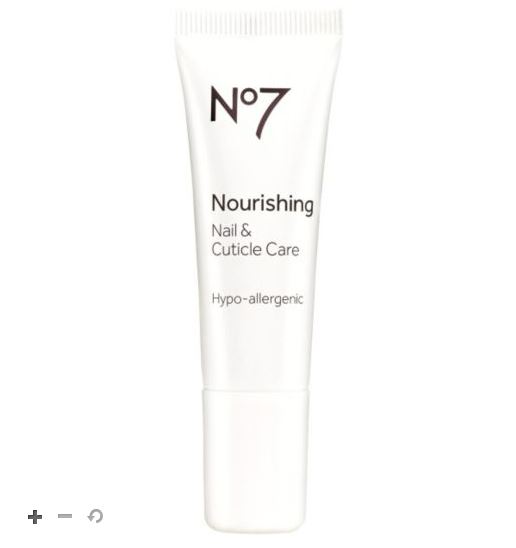 No7 Nourishing Nail & Cuticle Care cream, hypoallergenic.